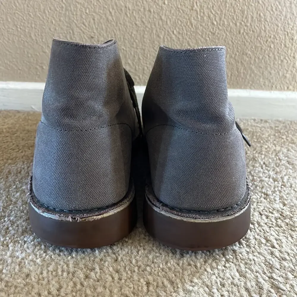 Clarks Original Desert Preppy Academia Neutral boots in gray canvas sz 13